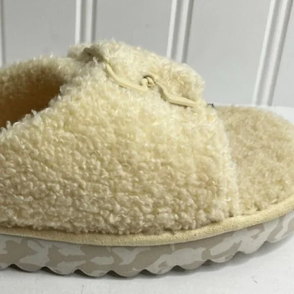 Dr. Scholl's Staycay OG Women's Faux Fur Buckle Slide Open Toe Slipper Size 8 - Picture 3 of 6